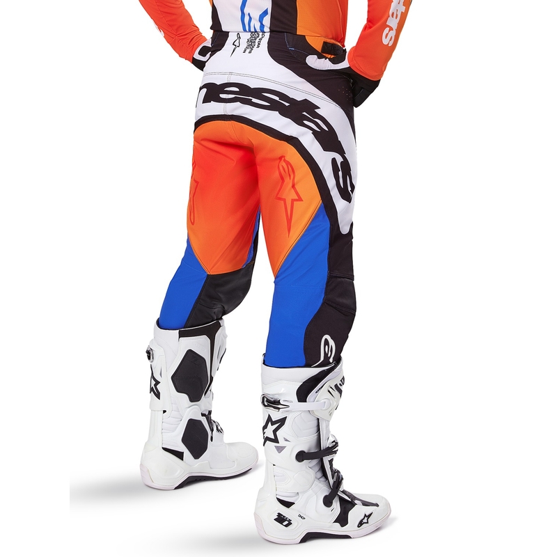 Alpinestars Techstar Melt Motocross-housut oranssi ja sininen