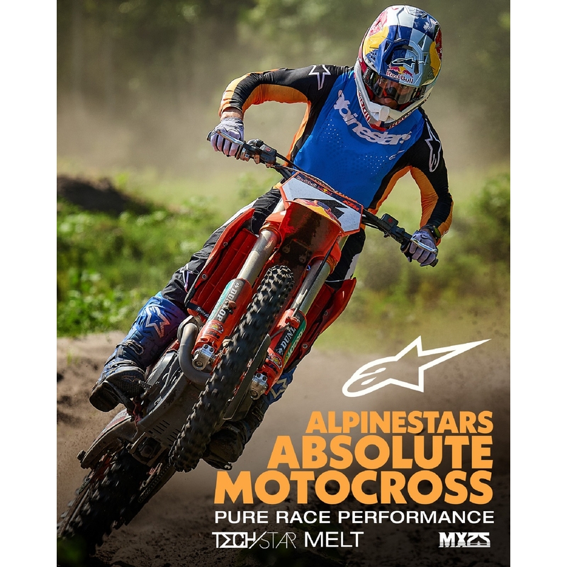 Alpinestars Techstar Melt Motocross-housut oranssi ja sininen