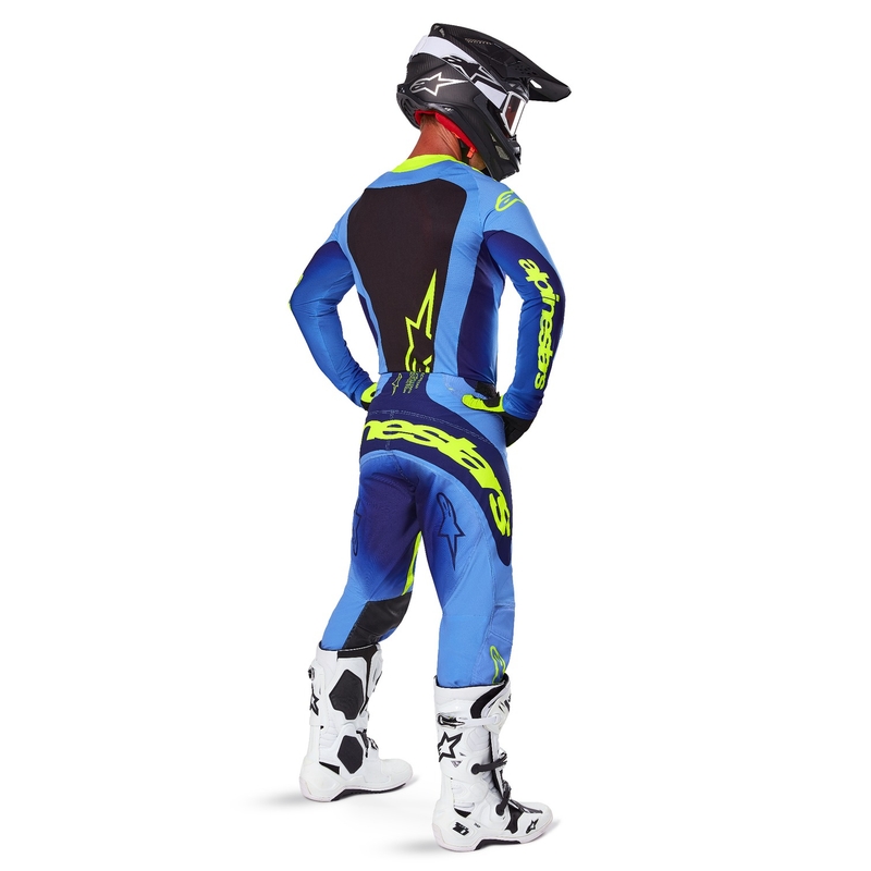Motokrosové kalhoty Alpinestars Techstar Melt fluo žluto-modré