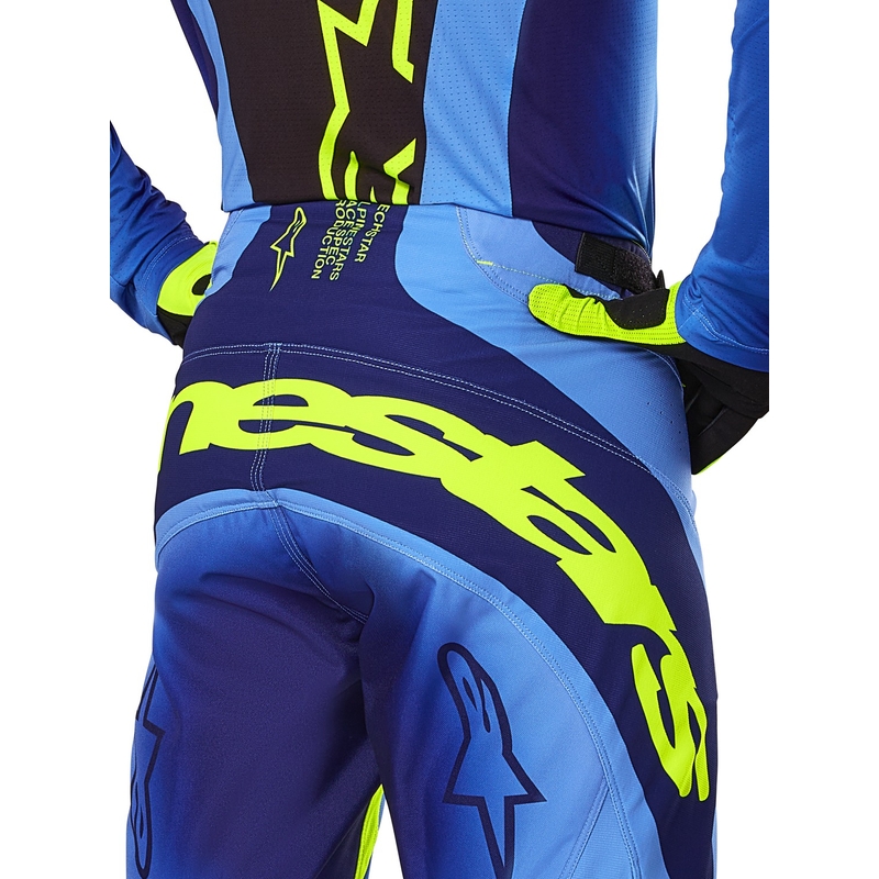 Motokrosové kalhoty Alpinestars Techstar Melt fluo žluto-modré