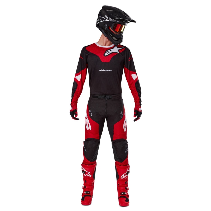 Alpinestars Racer Veil Motocross-housut musta ja punainen