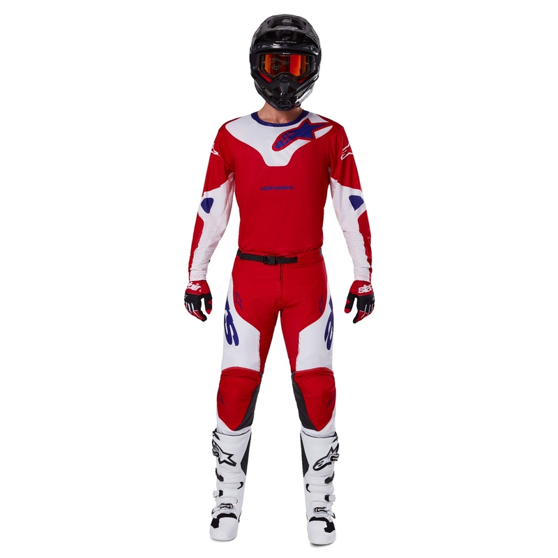 Alpinestars Racer Veil Motocross-housut punainen ja valkoinen