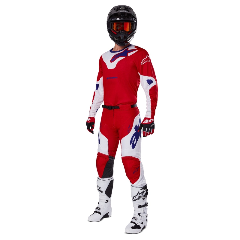 Alpinestars Racer Veil Motocross-housut punainen ja valkoinen