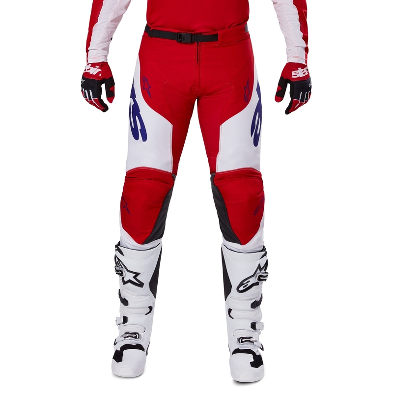 Alpinestars Racer Veil Motocross-housut punainen ja valkoinen