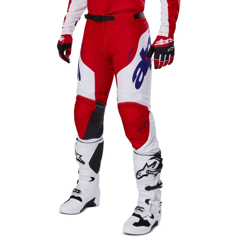 Alpinestars Racer Veil Motocross-housut punainen ja valkoinen