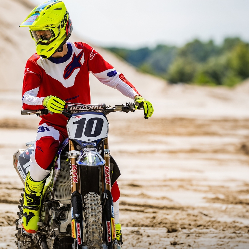 Alpinestars Racer Veil Motocross-housut punainen ja valkoinen