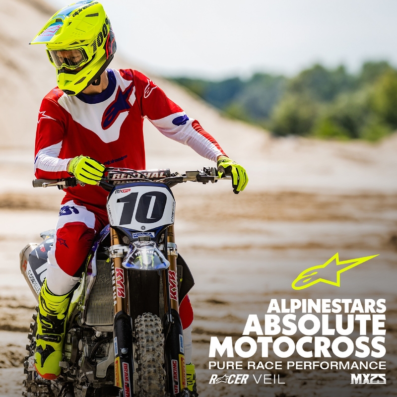 Alpinestars Racer Veil Motocross-housut punainen ja valkoinen