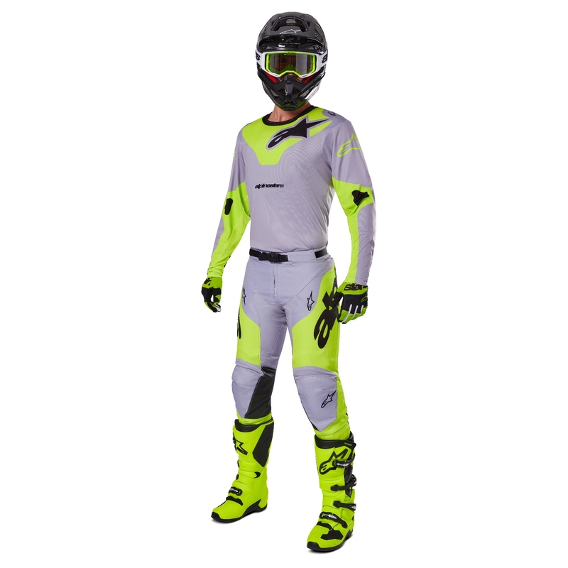 Alpinestars Racer Veil motocross-housut harmaa-fluo-keltaiset