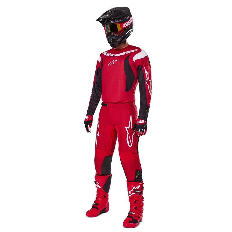 Motokrosové kalhoty Alpinestars Fluid Haul červeno-černé