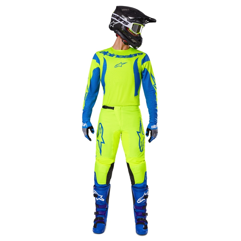 Alpinestars Fluid Haul motocross-housut fluo-kelta-siniset