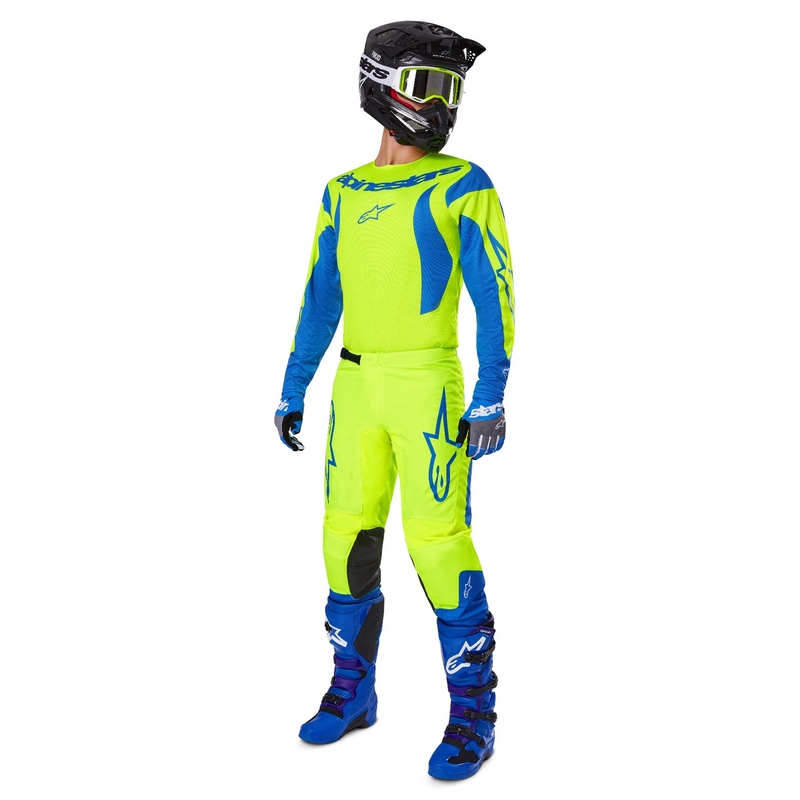 Alpinestars Fluid Haul motocross-housut fluo-kelta-siniset