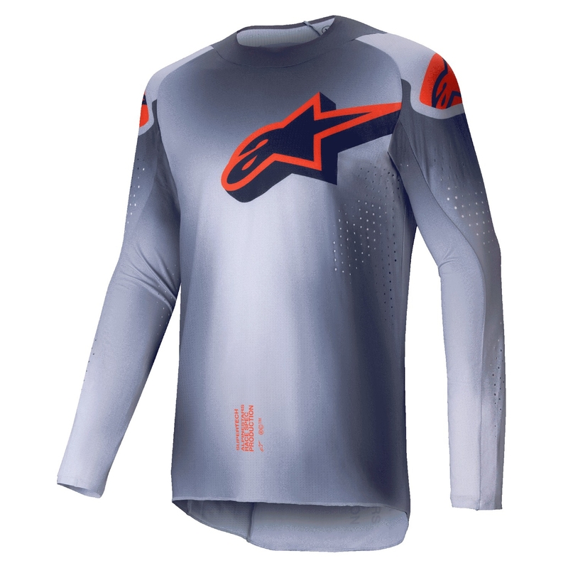 Motokrosový dres Alpinestars Supertech Lipan šedo-fluo oranžový