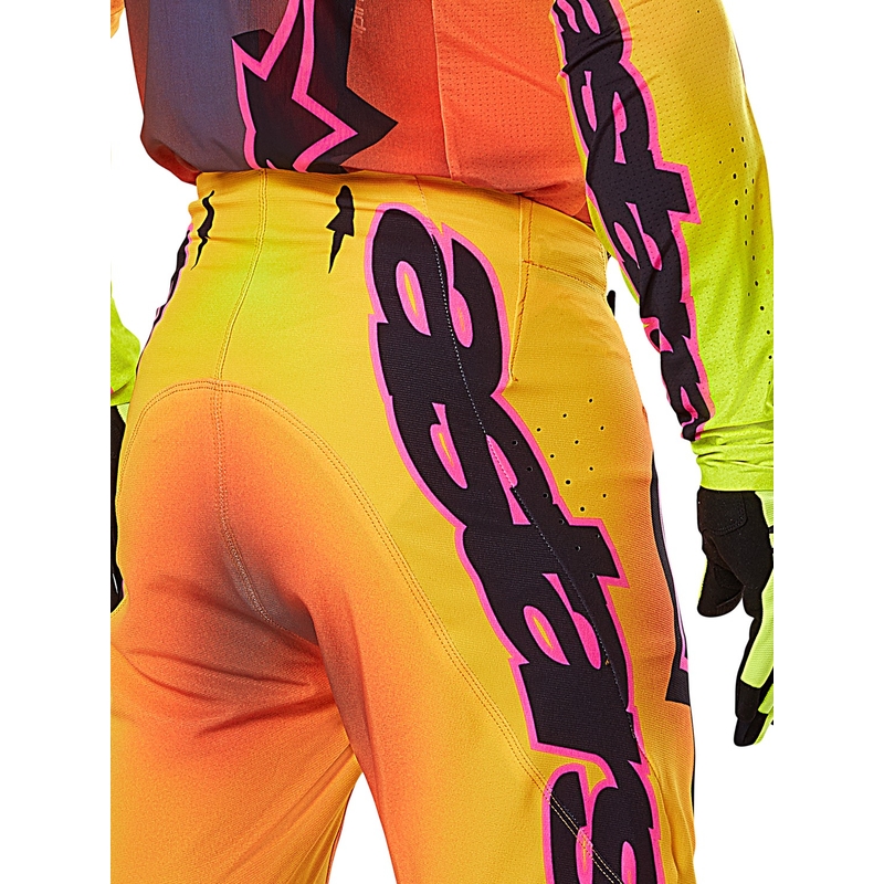 Motokrosové kalhoty Alpinestars Supertech Lipan žluto-růžové