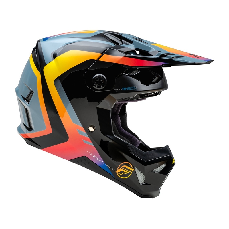 Motocross kypärä FLY Racing Formula CP musta-harmaa-maaruskaari