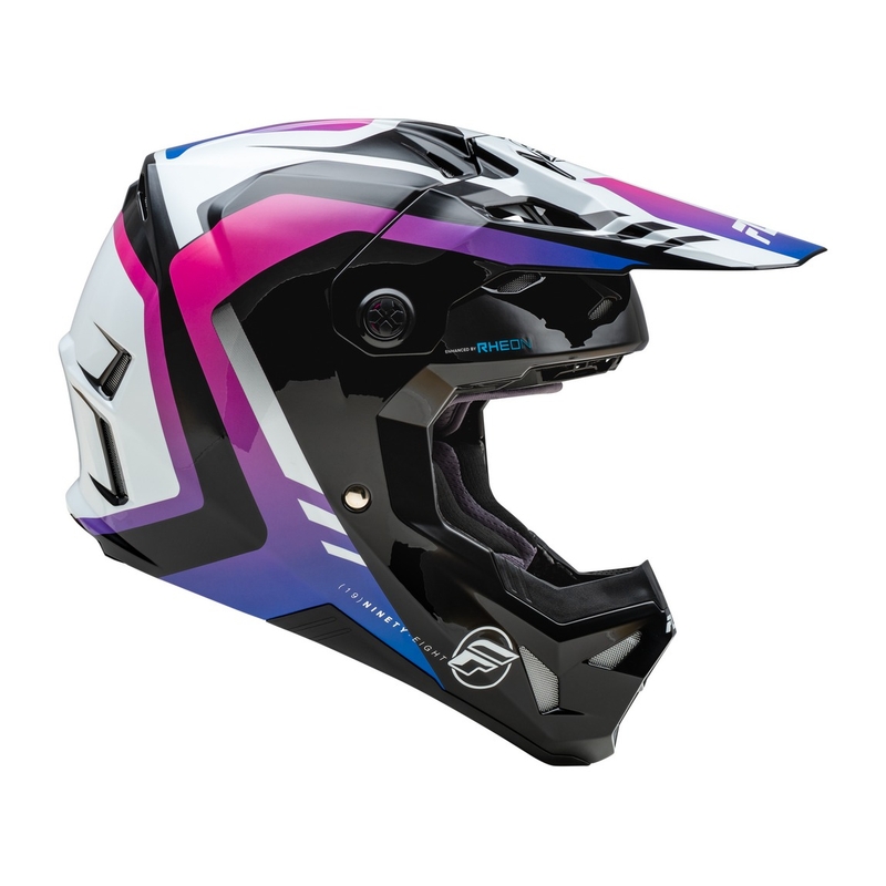 Motocross kypärä FLY Racing Formula CP valkoinen-musta-lila
