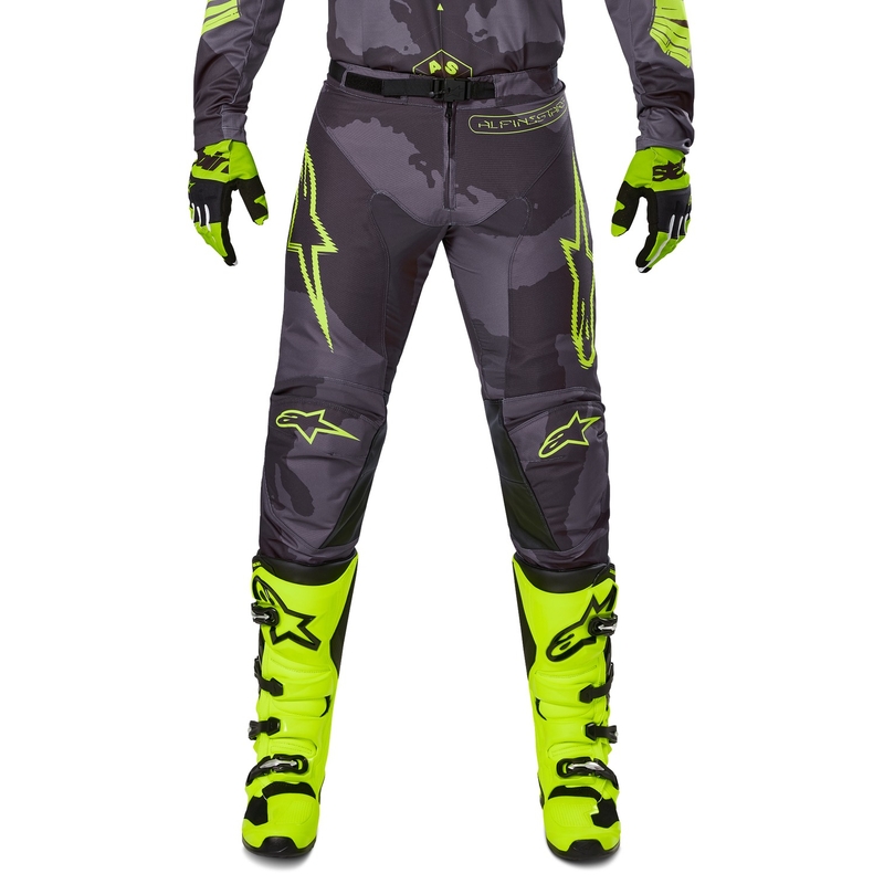 Alpinestars Racer Hollow Motocross-housut tumma camo-fluo-keltainen