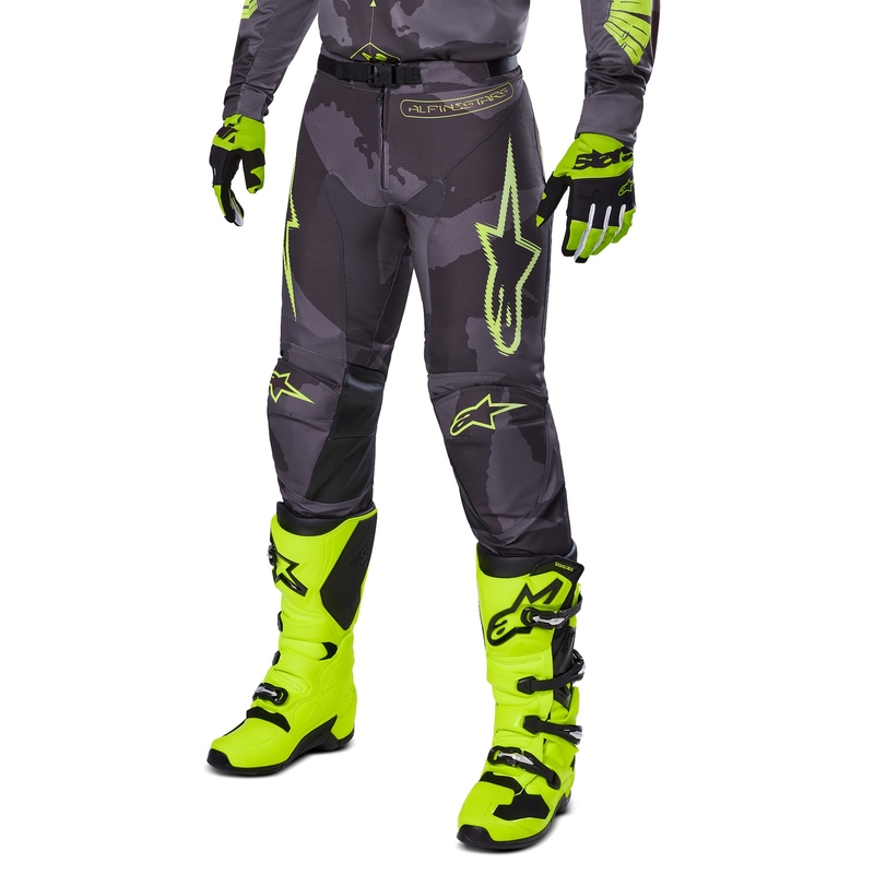 Alpinestars Racer Hollow Motocross-housut tumma camo-fluo-keltainen