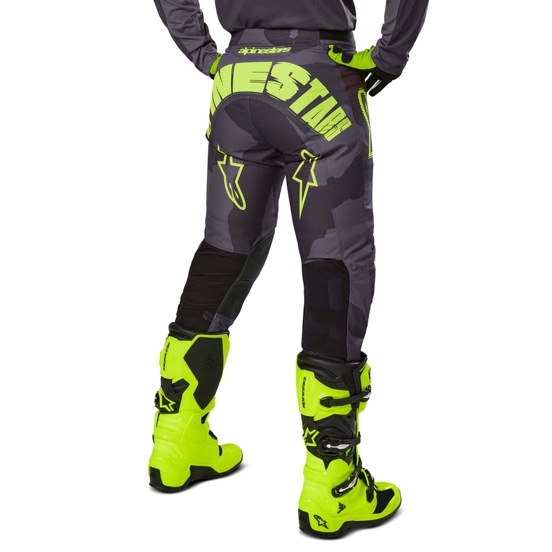 Alpinestars Racer Hollow Motocross-housut tumma camo-fluo-keltainen