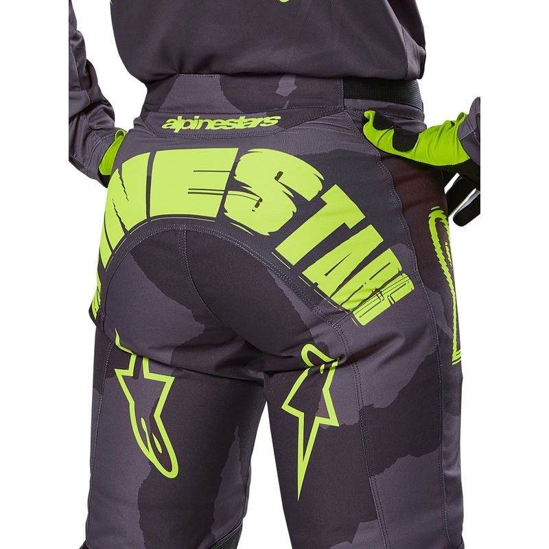 Alpinestars Racer Hollow Motocross-housut tumma camo-fluo-keltainen