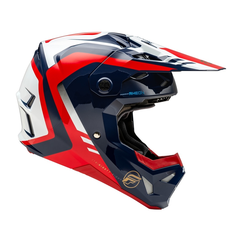 Motocross kypärä FLY Racing Formula CP punavalkoinen-sininen
