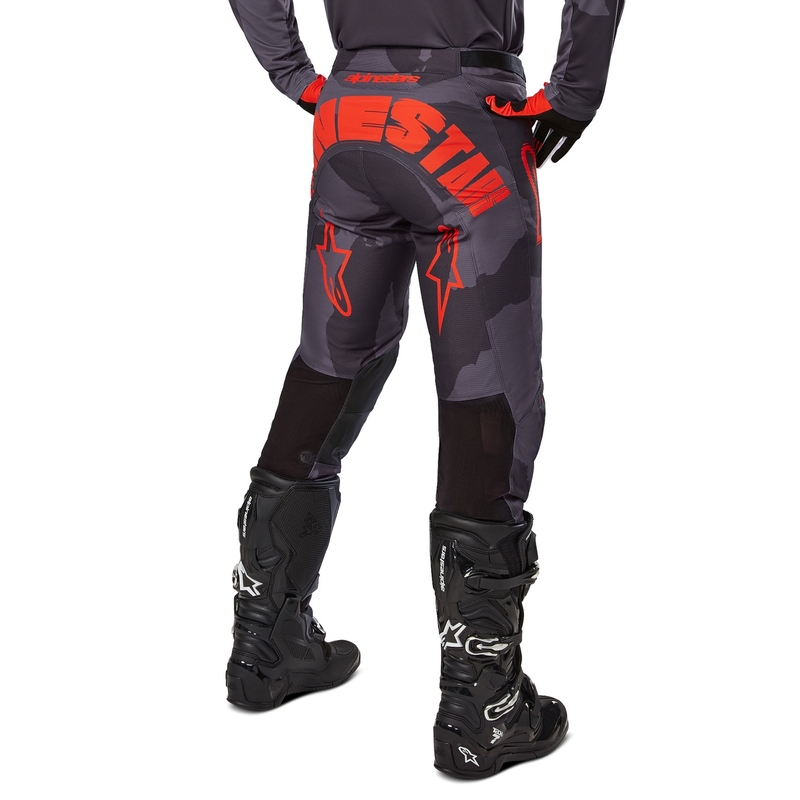Alpinestars Racer Hollow Motocross-housut harmaa camo-fluo oranssi