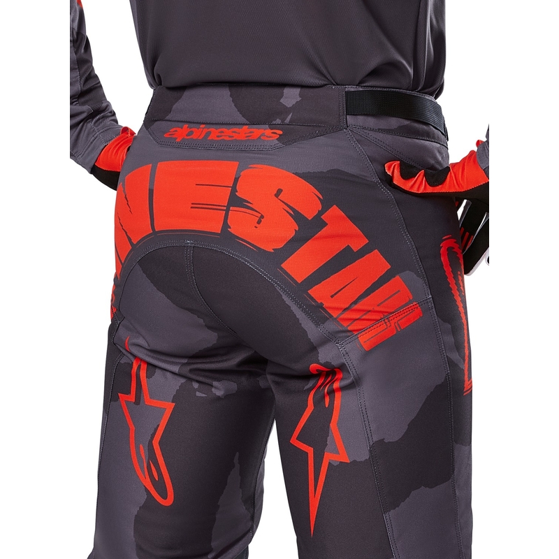 Alpinestars Racer Hollow Motocross-housut harmaa camo-fluo oranssi