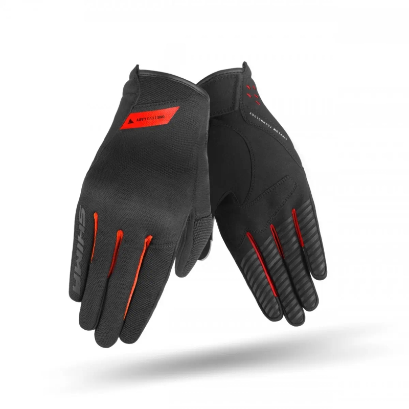 Naisten Shima One EVO Black-Red Moottoripyöräilykäsineet