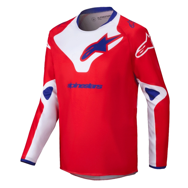Lasten motocross paita Alpinestars Racer Veil punainen ja valkoinen