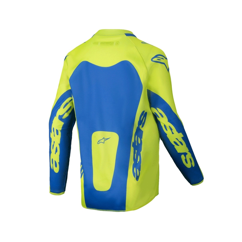 Lasten motocross pelipaita Alpinestars Racer Veil fluo keltainen-sininen