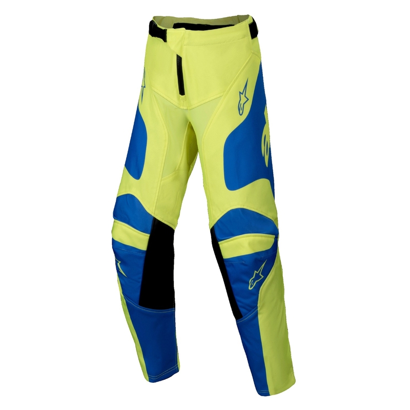 Alpinestars Racer Veil fluo-kelta-siniset lasten motocross-housut