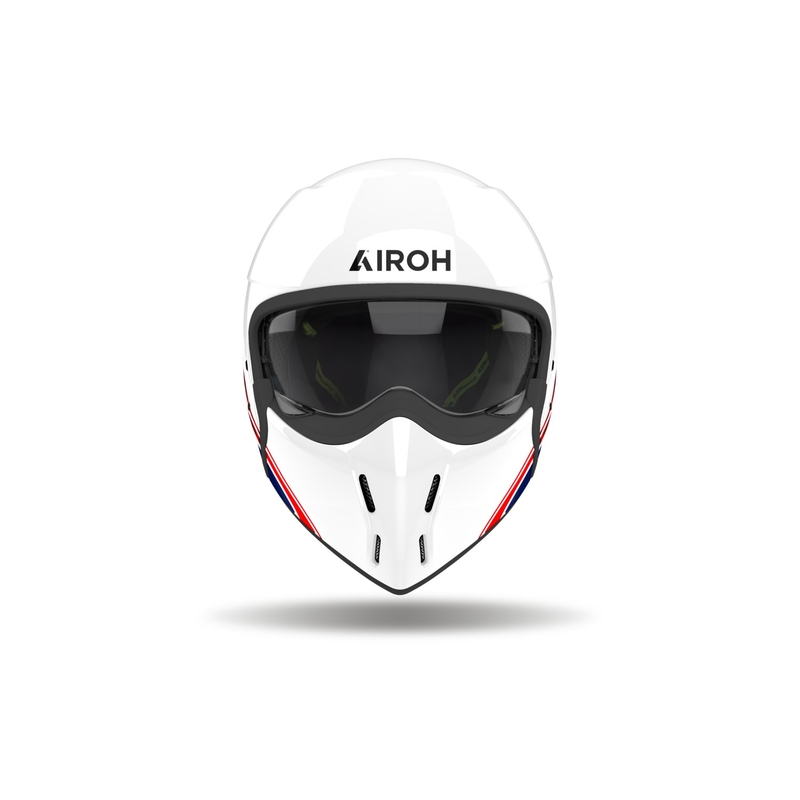 Modulaarinen moottoripyöräkypärä Airoh J110 Eon kiiltävä valkoinen-sininen-punainen