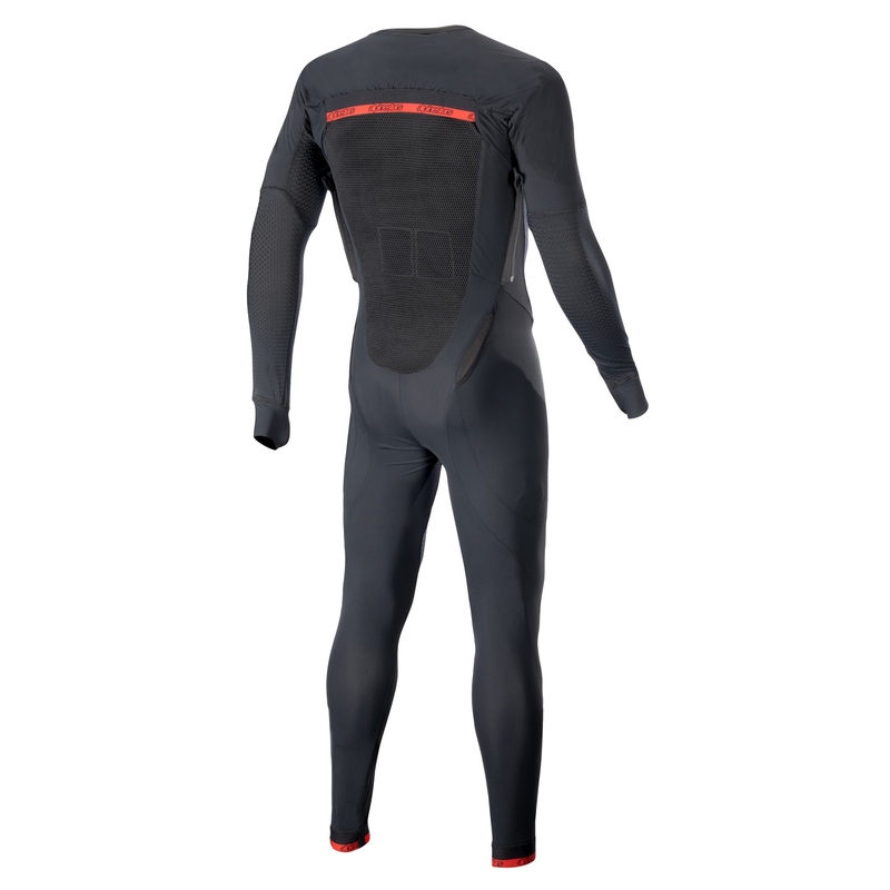 Alpinestars TECH-AIR®10 airbag-liivin päällinen pitkillä lahkeilla musta-punainen-harmaa.