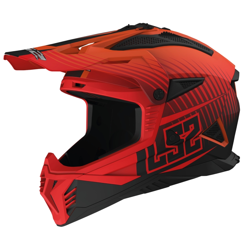 Motocross kypärä LS2 MX708 Fast II Duck oranssi-punainen