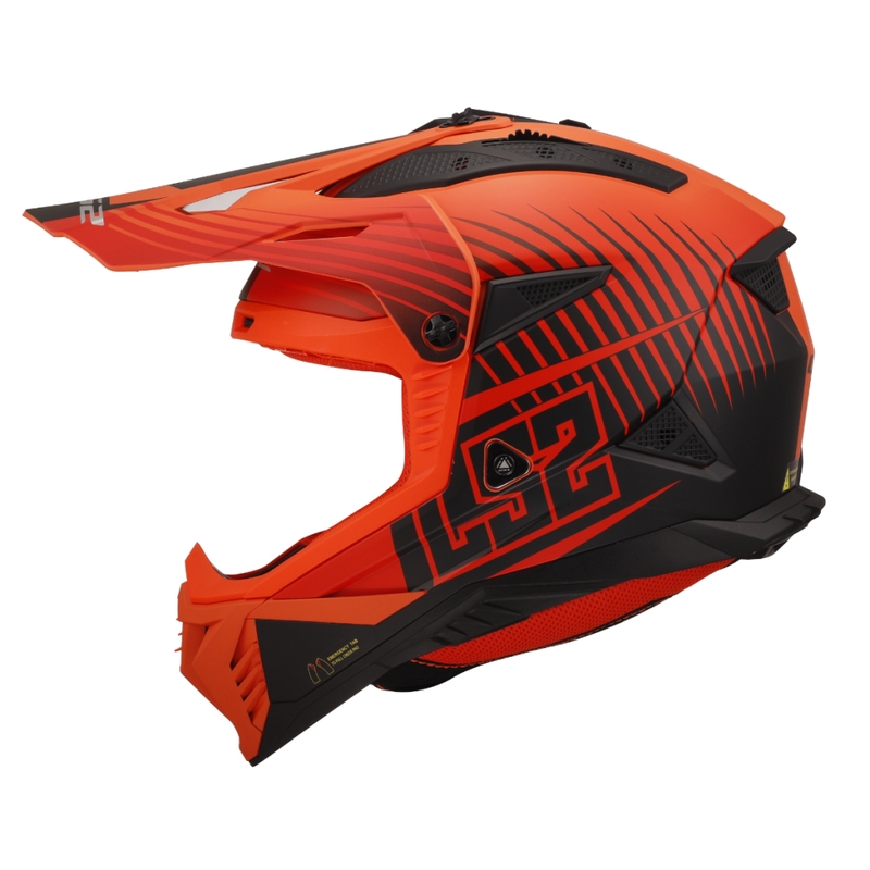 Motocross kypärä LS2 MX708 Fast II Duck oranssi-punainen