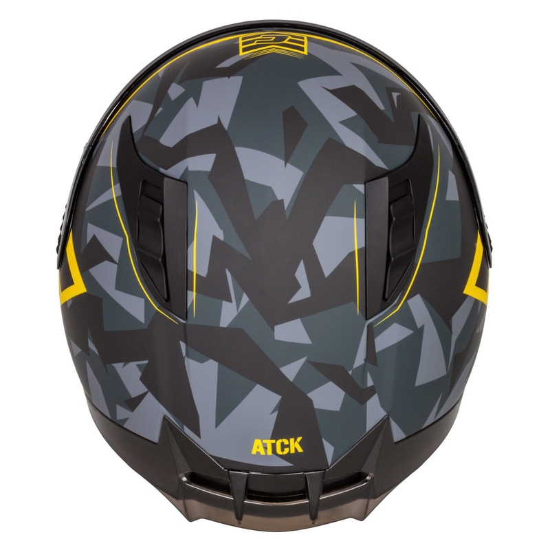 Integroitu moottoripyöräilykypärä Cassida Aero camo harmaa-musta-fluokokeltainen