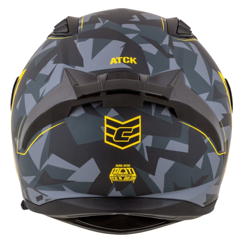 Integroitu moottoripyöräilykypärä Cassida Aero camo harmaa-musta-fluokokeltainen
