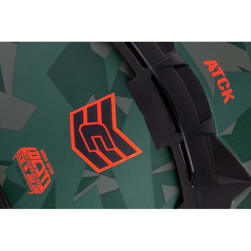 Cassida Aero ATCK camo vihreä-musta-harmaa-oranssi integroitu moottoripyöräilykypärä
