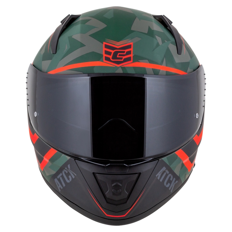 Cassida Aero ATCK camo vihreä-musta-harmaa-oranssi integroitu moottoripyöräilykypärä