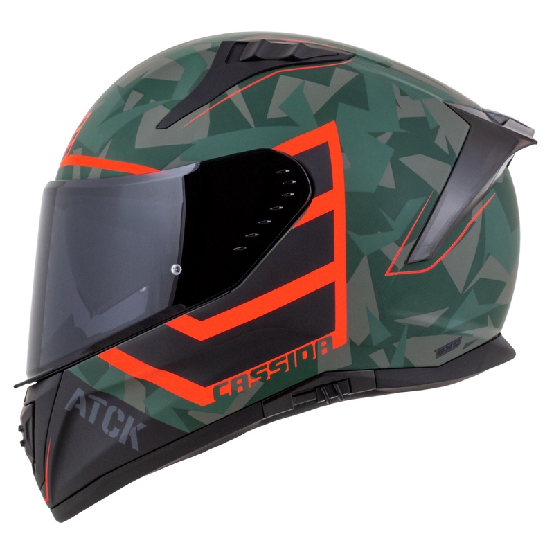 Cassida Aero ATCK camo vihreä-musta-harmaa-oranssi integroitu moottoripyöräilykypärä