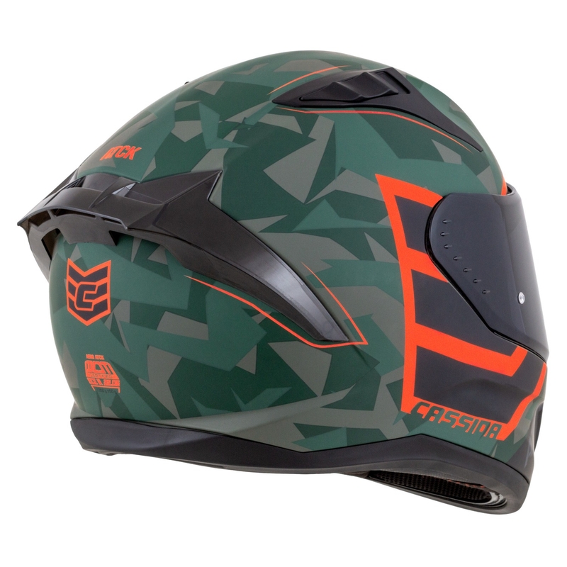 Cassida Aero ATCK camo vihreä-musta-harmaa-oranssi integroitu moottoripyöräilykypärä