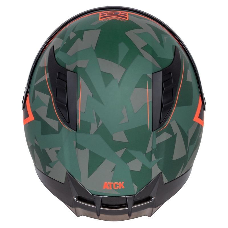Cassida Aero ATCK camo vihreä-musta-harmaa-oranssi integroitu moottoripyöräilykypärä
