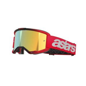 Alpinestars Vision 5 Blaze motocrosslasit punaiset peilattu kultainen pleksi