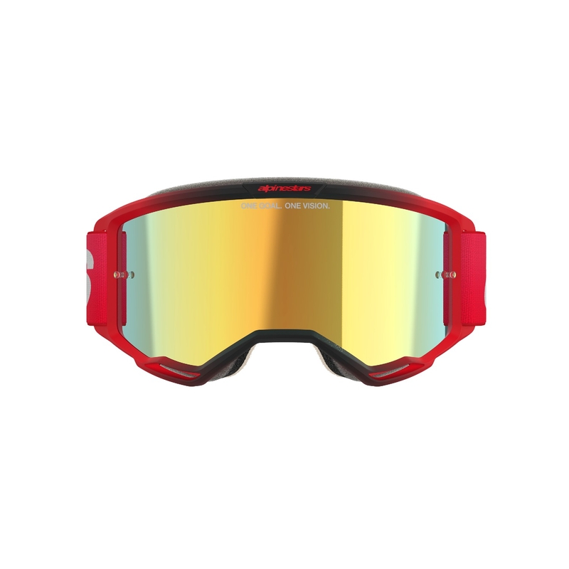 Alpinestars Vision 5 Blaze motocrosslasit punaiset peilattu kultainen pleksi