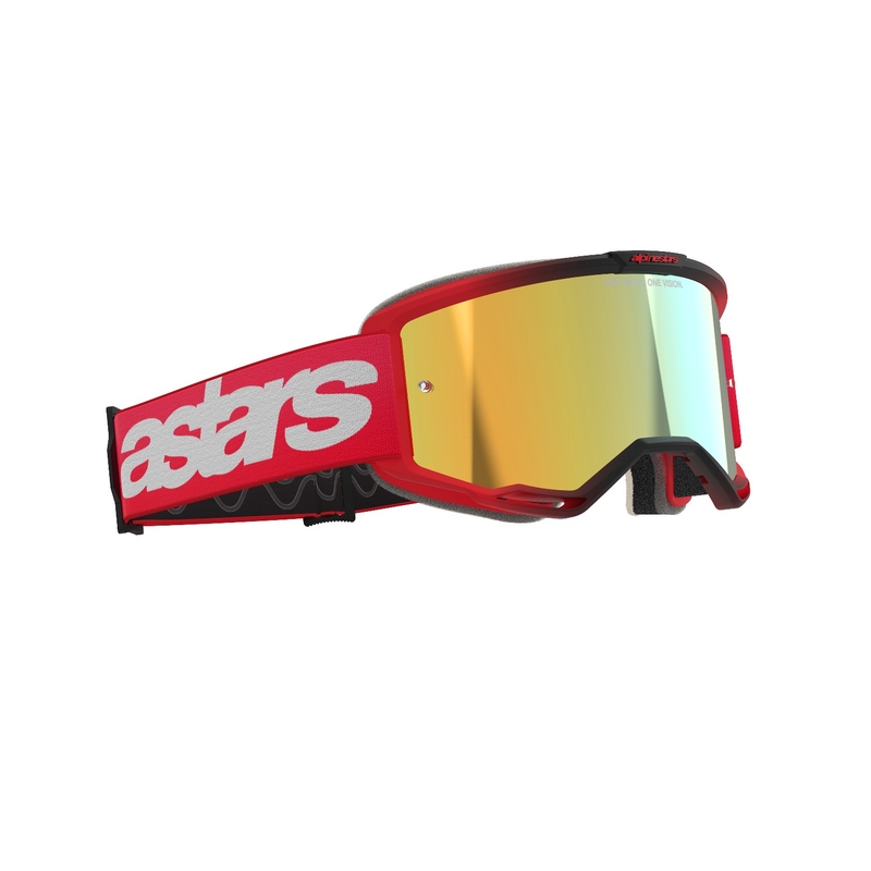 Alpinestars Vision 5 Blaze motocrosslasit punaiset peilattu kultainen pleksi