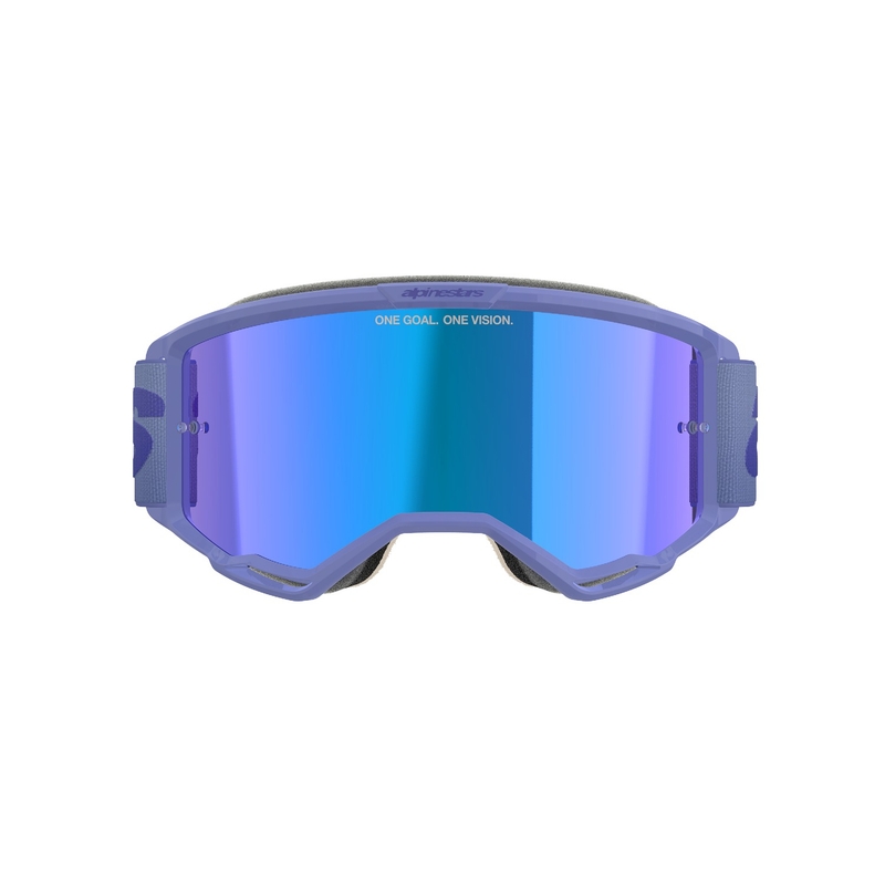 Alpinestars Vision 5 Wordmark motocross-lasit violetit, peilattu sininen pleksilevy
