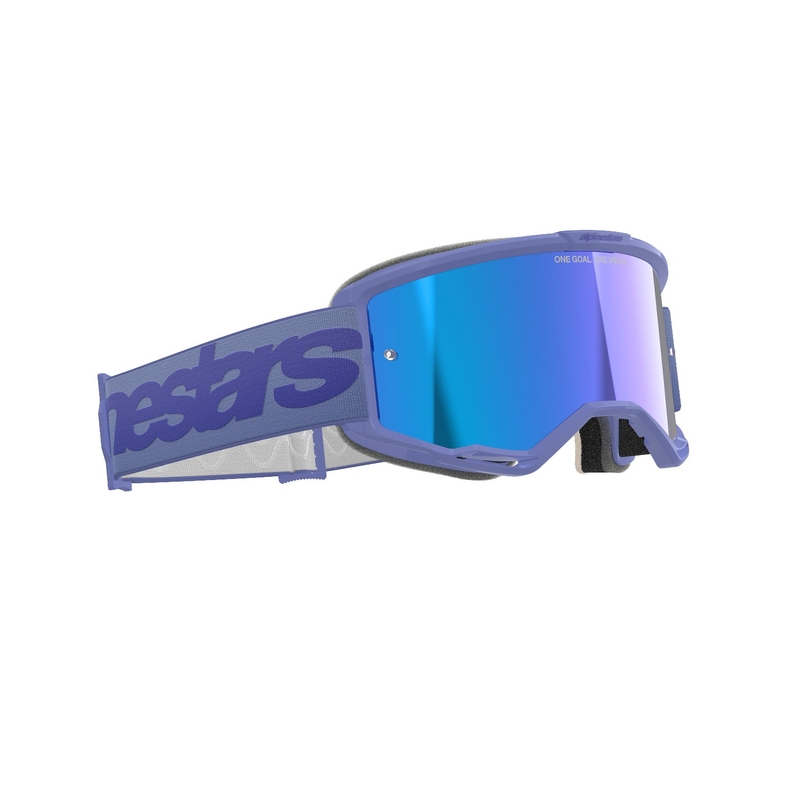 Alpinestars Vision 5 Wordmark motocross-lasit violetit, peilattu sininen pleksilevy