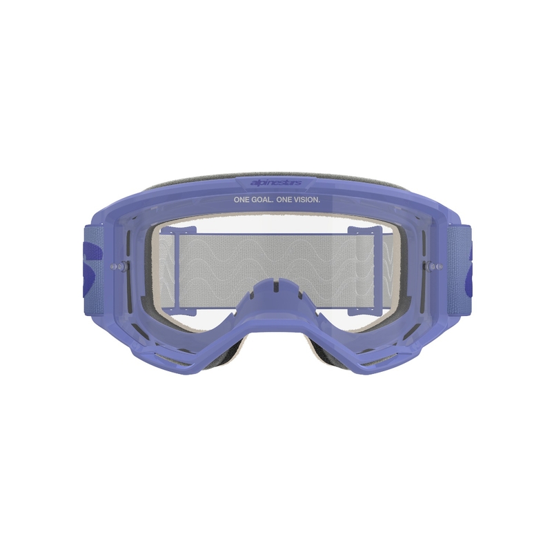 Alpinestars Vision 5 Wordmark motocrosslasit violetit kirkkaalla pleksillä varustettuna