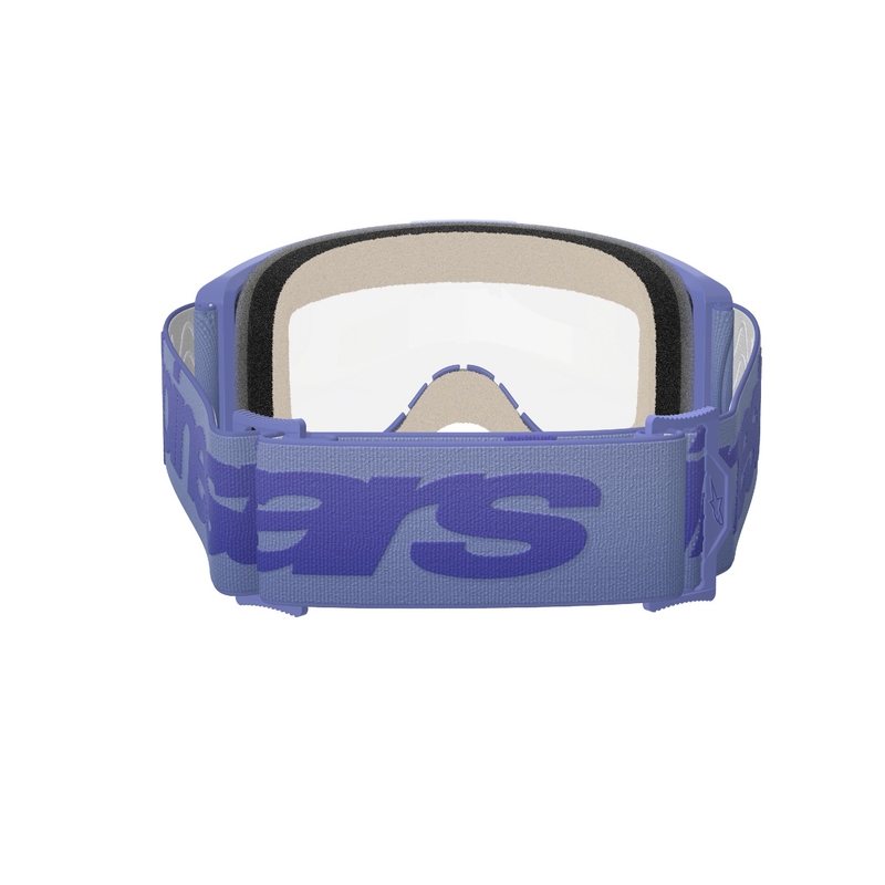 Alpinestars Vision 5 Wordmark motocrosslasit violetit kirkkaalla pleksillä varustettuna