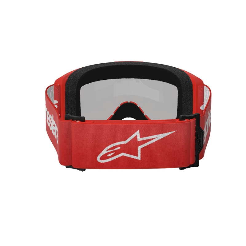 Alpinestars Vision 3 Wordmark motocrosslasit punaiset, hopeinen radial-linssi