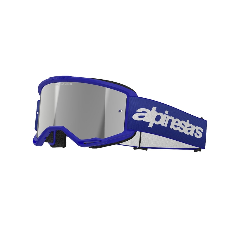Alpinestars Vision 3 Wordmark motocrosslasit sininen, hopea peililinssi
